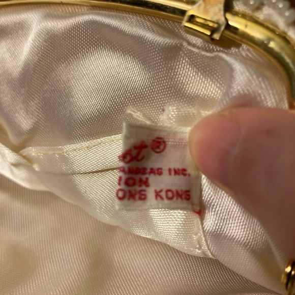 White Vintage Sequin Beaded Small Clutch Purse - Damage - Picture 14 of 17